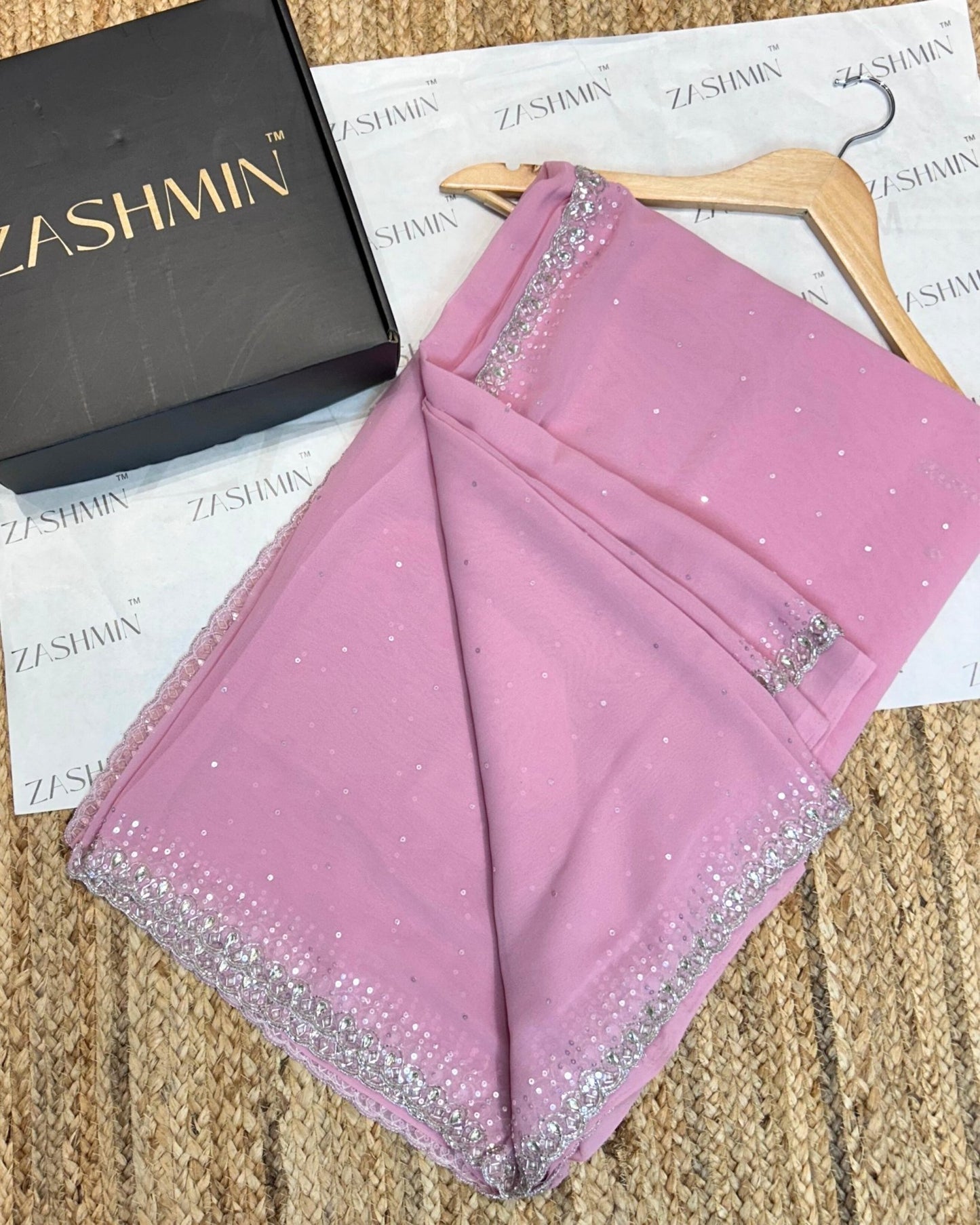 SAREE/FZG33 Zashmin Moonlight Pink - Zashmin
