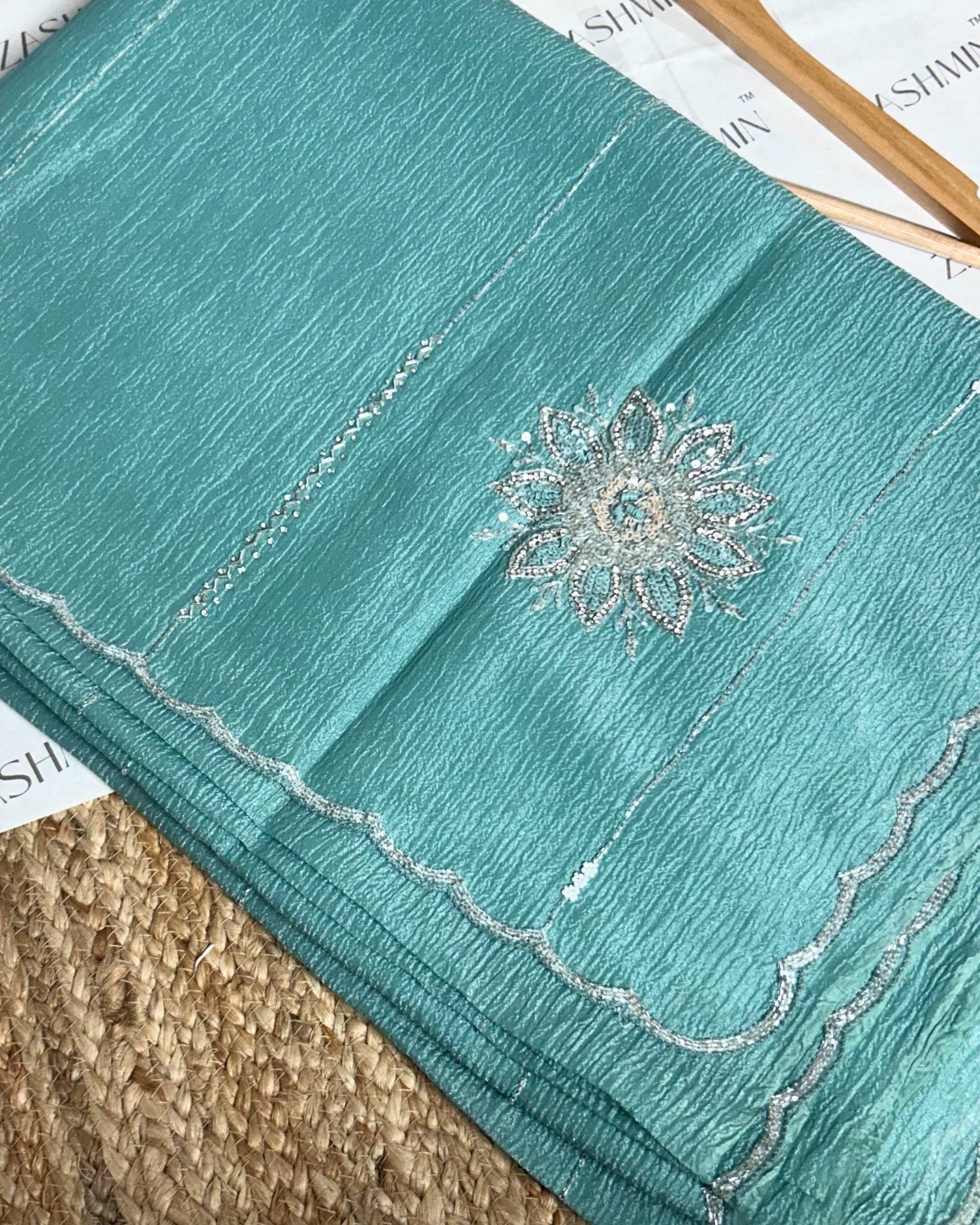 SAREE/FZG55 Zashmin Lotus Sea Green - Zashmin